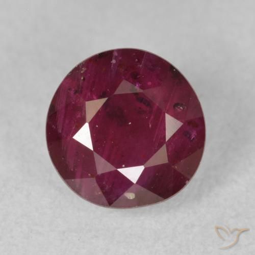 1.58ct Natürlicher dunkelrot Rubin, Runden, VS-SI, Photo A