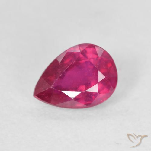 1.11ct Natürlicher Hellrot Rubin, Birnenform, VS