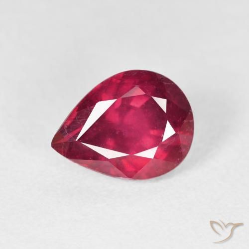 2.62ct Natürlicher Tiefes rötliches Rosa Rubin, Birnenform, VS