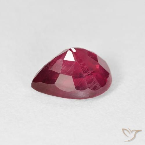 9,17 ctw natürlicher Tiefes rötliches Rosa Rubin, Birnenform, VS