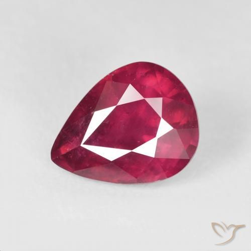 3.57ct Natürlicher Rosaig-rot Rubin, Birnenform, VS