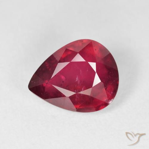 3.23ct Natürlicher tiefrot Rubin, Birnenform, VS