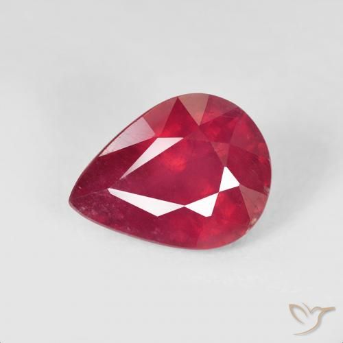 2.58ct Natürlicher Tiefrot Rubin, Birnenform, VS
