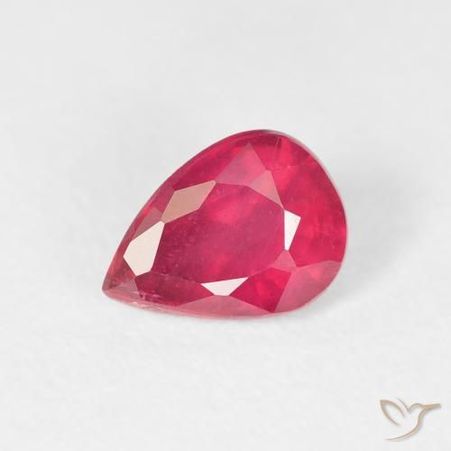 1.04ct Natürlicher Tiefrot Rubin, Birnenform, VS-SI, Photo A