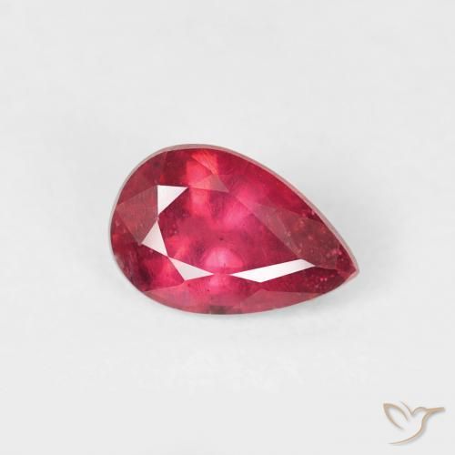 0.71ct Natürlicher Tiefrot Rubin, Birnenform, VS-SI