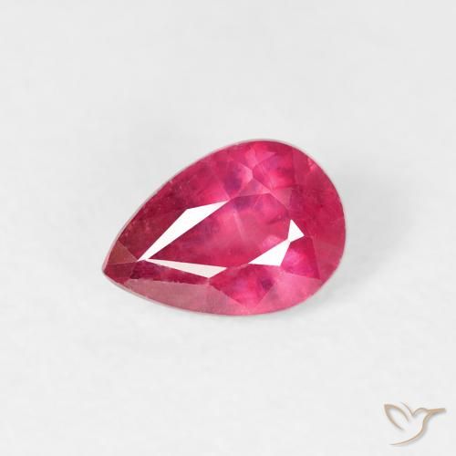 0.63ct Natürlicher Hellrot Rubin, Birnenform, VS-SI