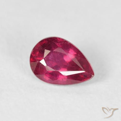 0.66ct Natürlicher Rosaig-rot Rubin, Birnenform, VS-SI