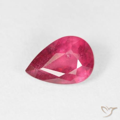 0.60ct Natürlicher Tiefrot Rubin, Birnenform, VS-SI
