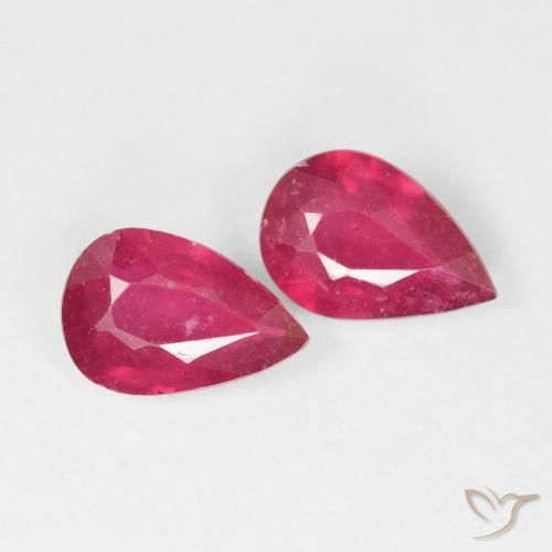 1.53 ct natürliche Tiefrot Rubin-Edelsteine, Birnenform, VS-SI