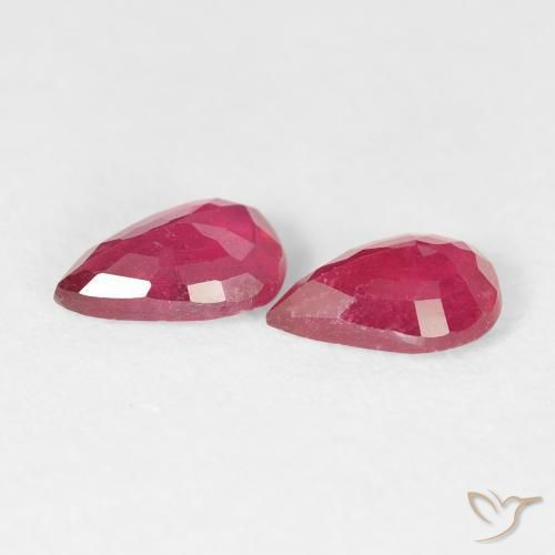 1.53 ct natürliche Tiefrot Rubin-Edelsteine, Birnenform, VS-SI