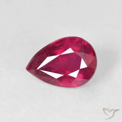 1.12ct Natürlicher Medium Dark-Red Rubin, Birnenform, VS-SI