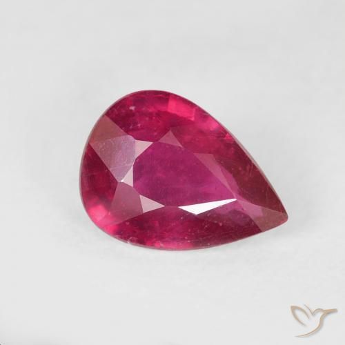 1.14ct Natürlicher Rosaig-rot Rubin, Birnenform, VS-SI