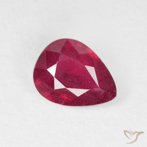 9,17 ctw natürlicher Medium Dark-Red Rubin, Birnenform, VS-SI