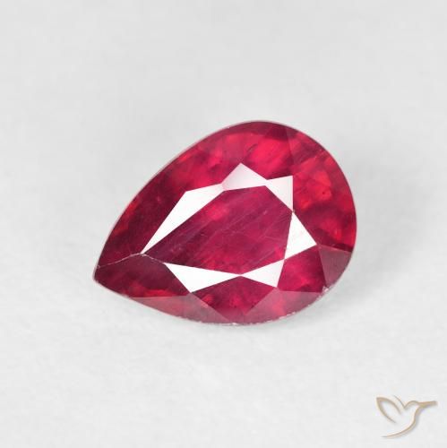 1.86ct Natürlicher Medium Dark-Red Rubin, Birnenform, VS-SI