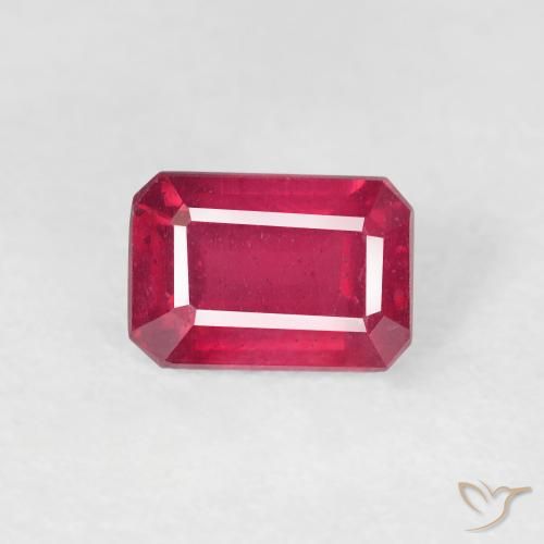 1.08ct Natürlicher Marmelade Rot Rubin, Smaragdschliff, VS
