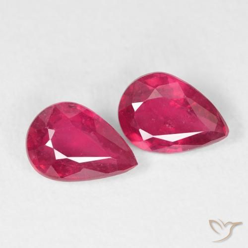 1.59 ct natürliche Mittelrot Rubin-Edelsteine, Birnenform, VS