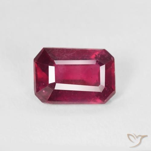 1.13ct Natürlicher Tiefes rötliches Rosa Rubin, Oktagonschliff, VS, Photo A