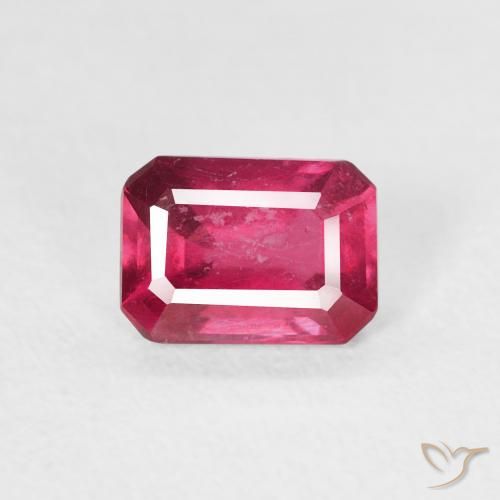 1.08ct Natürlicher Tiefes rötliches Rosa Rubin, Smaragdschliff, VS
