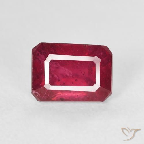1.86ct Natürlicher tiefrot Rubin, Smaragdschliff, VS