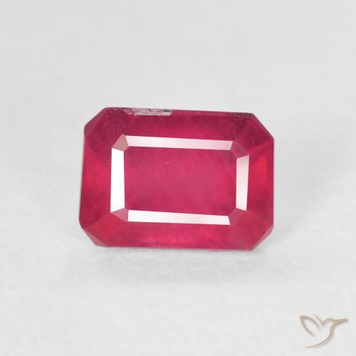 1.50ct Natürlicher Hellrot Rubin, Smaragdschliff, SI