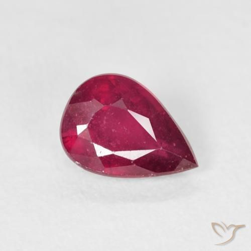 1.03ct Natürlicher Medium Dark-Red Rubin, Birnenform, VS-SI