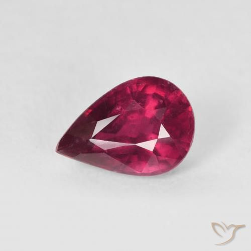 1.02ct Natürlicher Tiefes rötliches Rosa Rubin, Birnenform, VS-SI