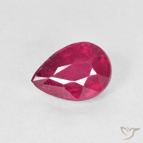 1.11ct Natürlicher Tiefes rötliches Rosa Rubin, Birnenform, VS-SI