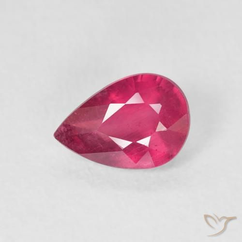 0.95ct Natürlicher Medium Dark-Red Rubin, Birnenform, VS-SI