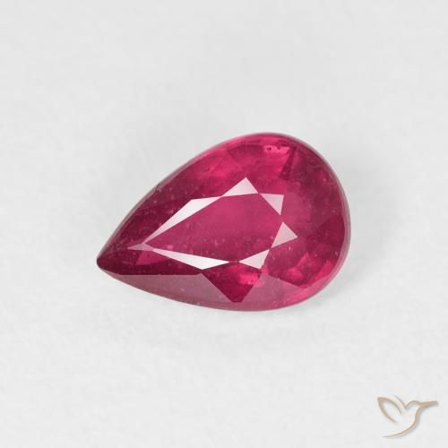 0.94ct Natürlicher Rosaig-rot Rubin, Birnenform, VS-SI