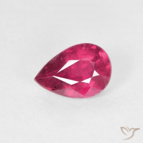 0.89ct Natürlicher Hellrot Rubin, Birnenform, VS-SI