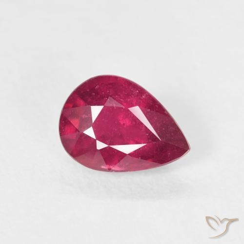 1.02ct Natürlicher Medium Dark-Red Rubin, Birnenform, VS-SI