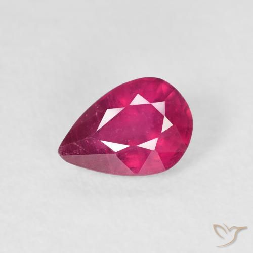 0.87ct Natürlicher Hellrot Rubin, Birnenform, VS-SI