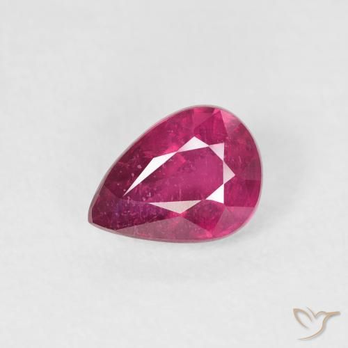 0.84ct Natürlicher Hellrot Rubin, Birnenform, VS-SI