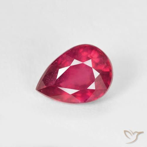 1.06ct Natürlicher Tiefrot Rubin, Birnenform, VS-SI