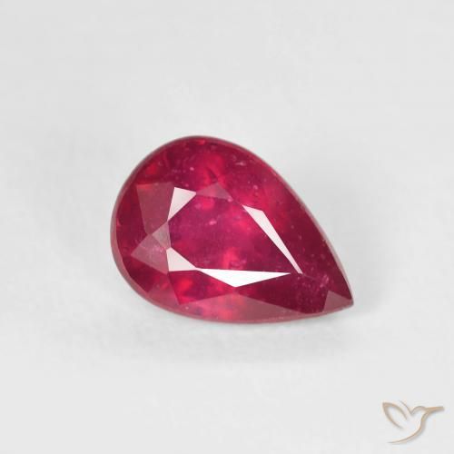 1.11ct Natürlicher rötlich-rosa Rubin, Birnenform, VS-SI
