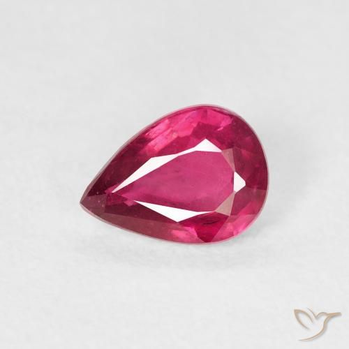 0.86ct Natürlicher Hellrot Rubin, Birnenform, VS-SI