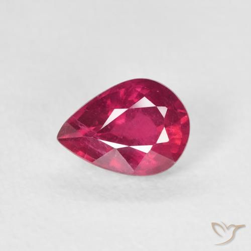 0.93ct Natürlicher Rosaig-rot Rubin, Birnenform, VS-SI