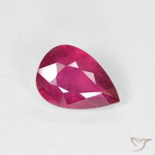 0.93ct Natürlicher Hellrot Rubin, Birnenform, VS-SI