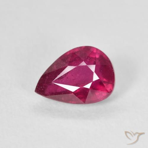 1.08ct Natürlicher Hellrot Rubin, Birnenform, VS-SI