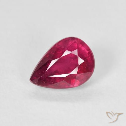 1.03ct Natürlicher Tiefes rötliches Rosa Rubin, Birnenform, VS-SI