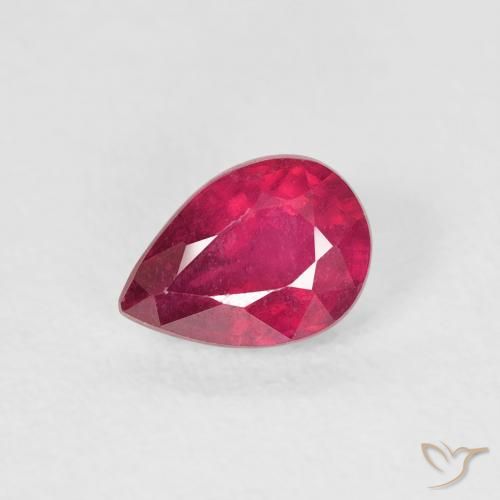 0.85ct Natürlicher Rosaig-rot Rubin, Birnenform, VS-SI