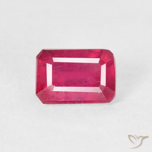 1.03ct Natürlicher Hellrot Rubin, Smaragdschliff, VS