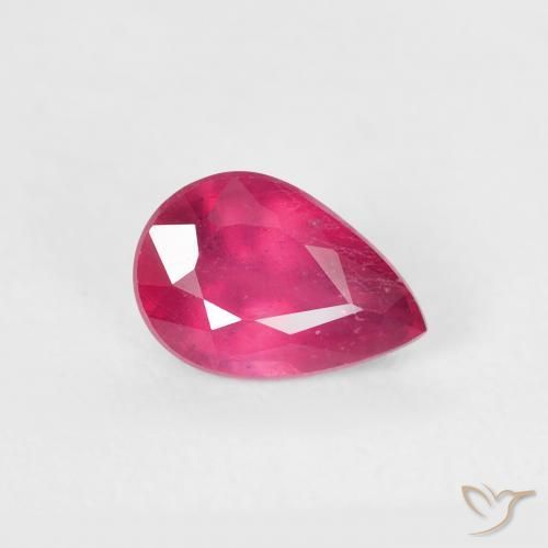 0.70ct Natürlicher Hellrot Rubin, Birnenform, VS-SI