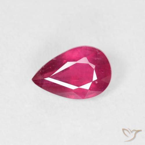 0.56ct Natürlicher Rosaig-rot Rubin, Birnenform, VS-SI