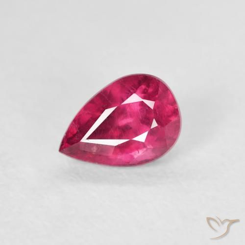 0.63ct Natürlicher Hellrot Rubin, Birnenform, VS-SI