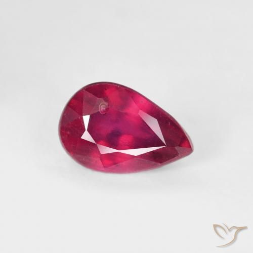 9,17 ctw natürlicher Medium Dark-Red Rubin, Birnenform, VS-SI