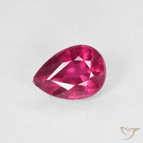 0.62ct Natürlicher Rosaig-rot Rubin, Birnenform, VS-SI