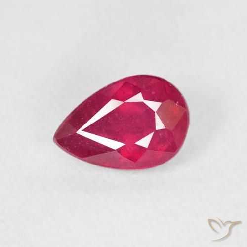0.79ct Natürlicher Tiefrot Rubin, Birnenform, VS-SI