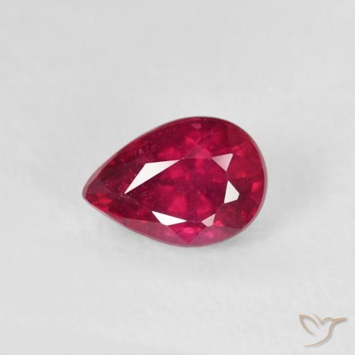 0.72ct Natürlicher Medium Dark-Red Rubin, Birnenform, VS-SI