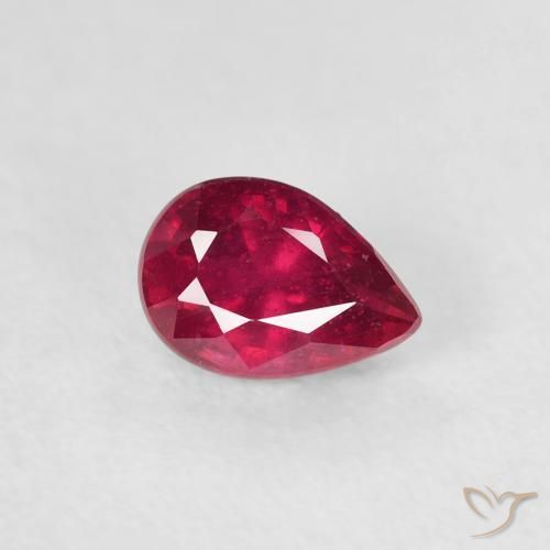 9,17 ctw natürlicher Medium Dark-Red Rubin, Birnenform, VS-SI